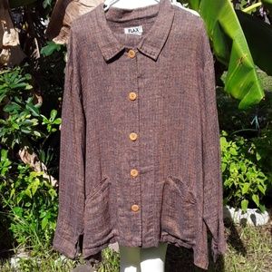 Flax 100%Linen Top and Skirt set